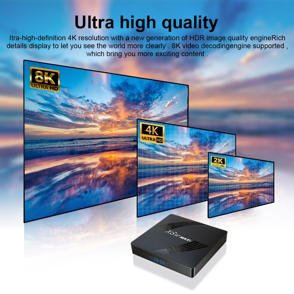 wholesale Amlogic S905 8K tv box 1000M DDR4 4GB Ram 32GB 64GB Rom 5G WiFi OTT set top box Android 11 TV Box with Voice Remote
