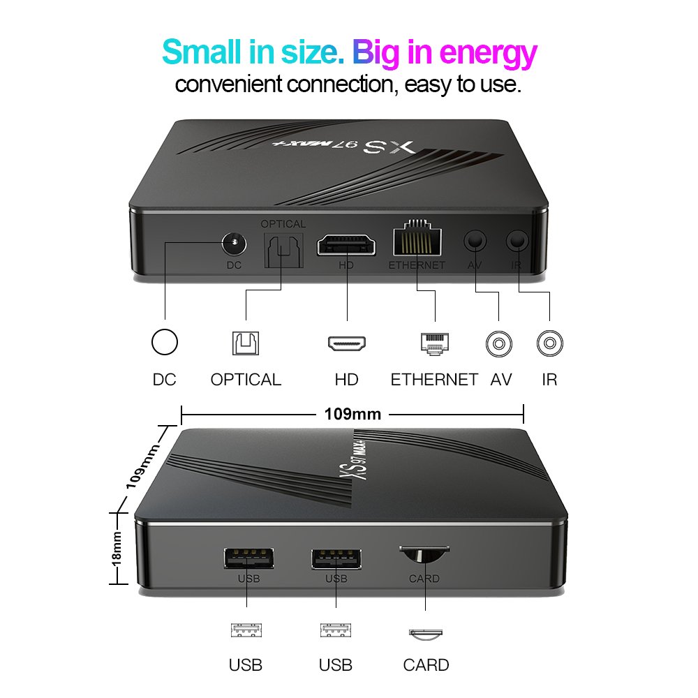 wholesale Amlogic S905 8K tv box 1000M DDR4 4GB Ram 32GB 64GB Rom 5G WiFi OTT set top box Android 11 TV Box with Voice Remote