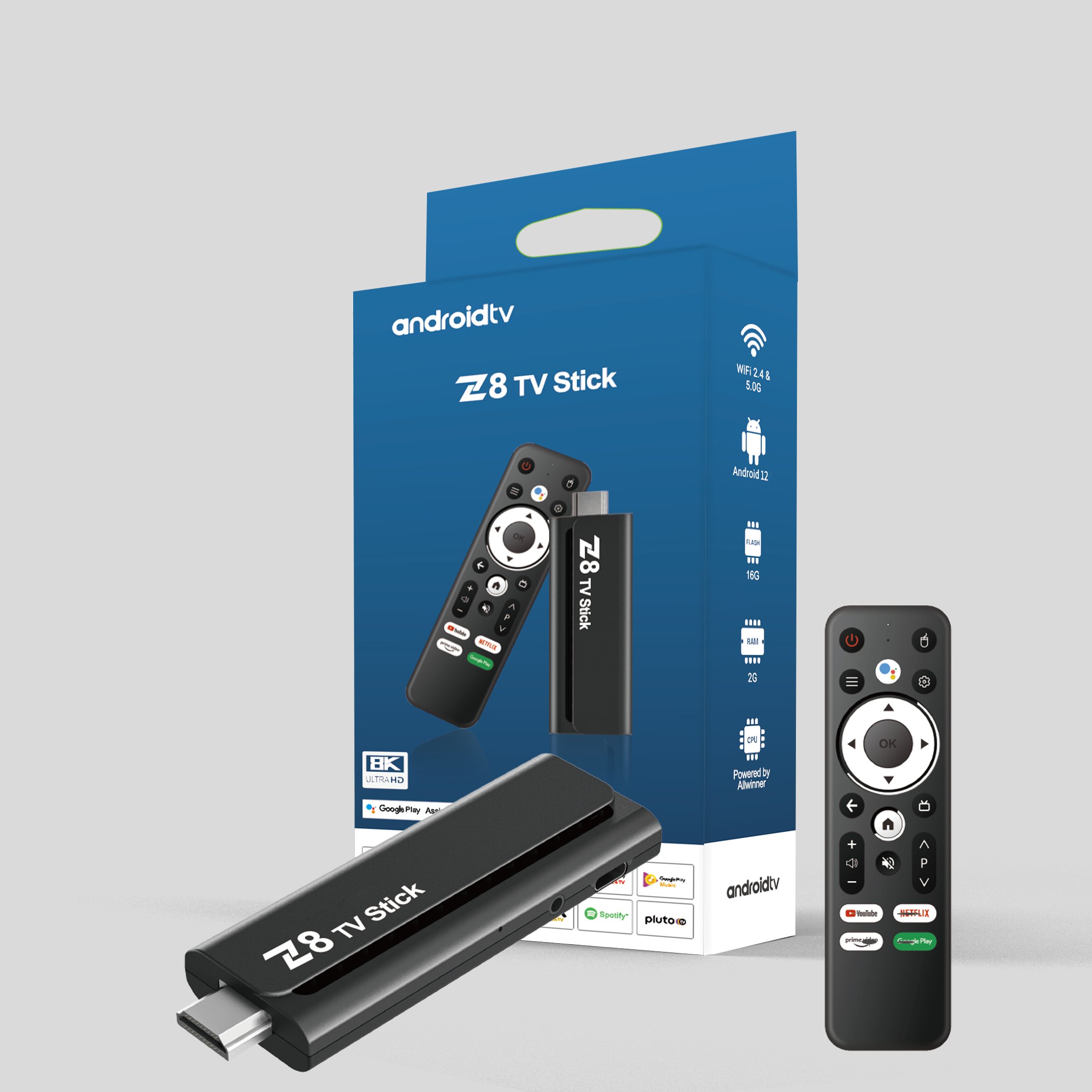 Cheapest Smart Tv Dongle Z8 Stick Android 12 4k Allwinner H618 2gb 16gb Voice Remote Tv Stick 4k 5g Dual Wifi BT Remote