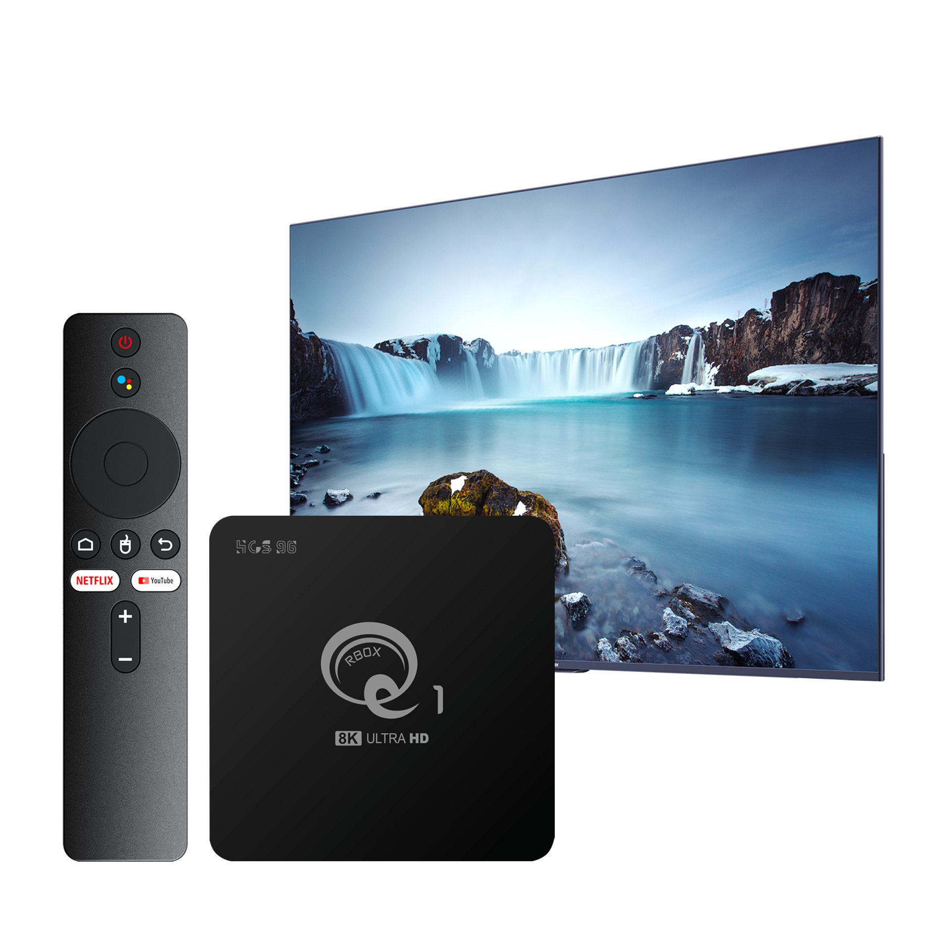 ZOKU 2024 Hot Q1 16GB Android 14 set-top box Smart Bluetooth voice remote control Allwinner H313 high quality TV box of family