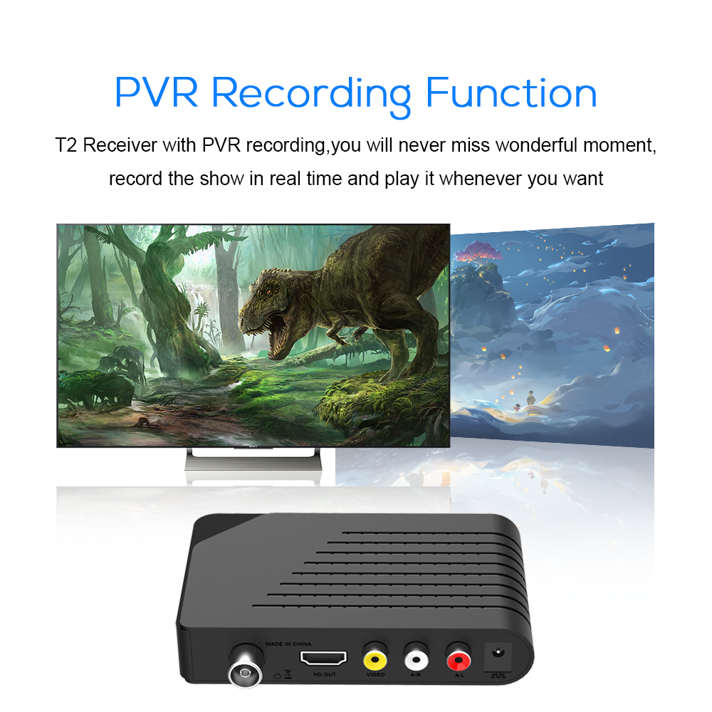 Mini digital dvb t2 TV Decodificador 10bit H.256 DVB-T2 tuner decoder TDT Receptor Terrestrial Receiver Custom set-top box