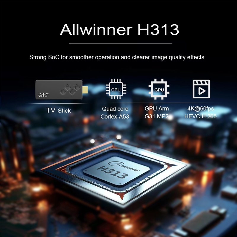 Wholesale TV Stick Smart Android TV USB Dongle Allwinner H313 Dual Wifi Android 13 8K Ultra HD Android Tv Stick