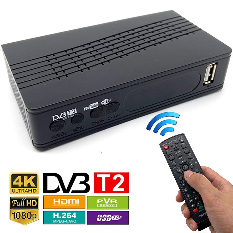 Italy Poland Mini Receiver decoder full hd DVB T2 TV Tuner Box H.265 DVB-T2 set top box