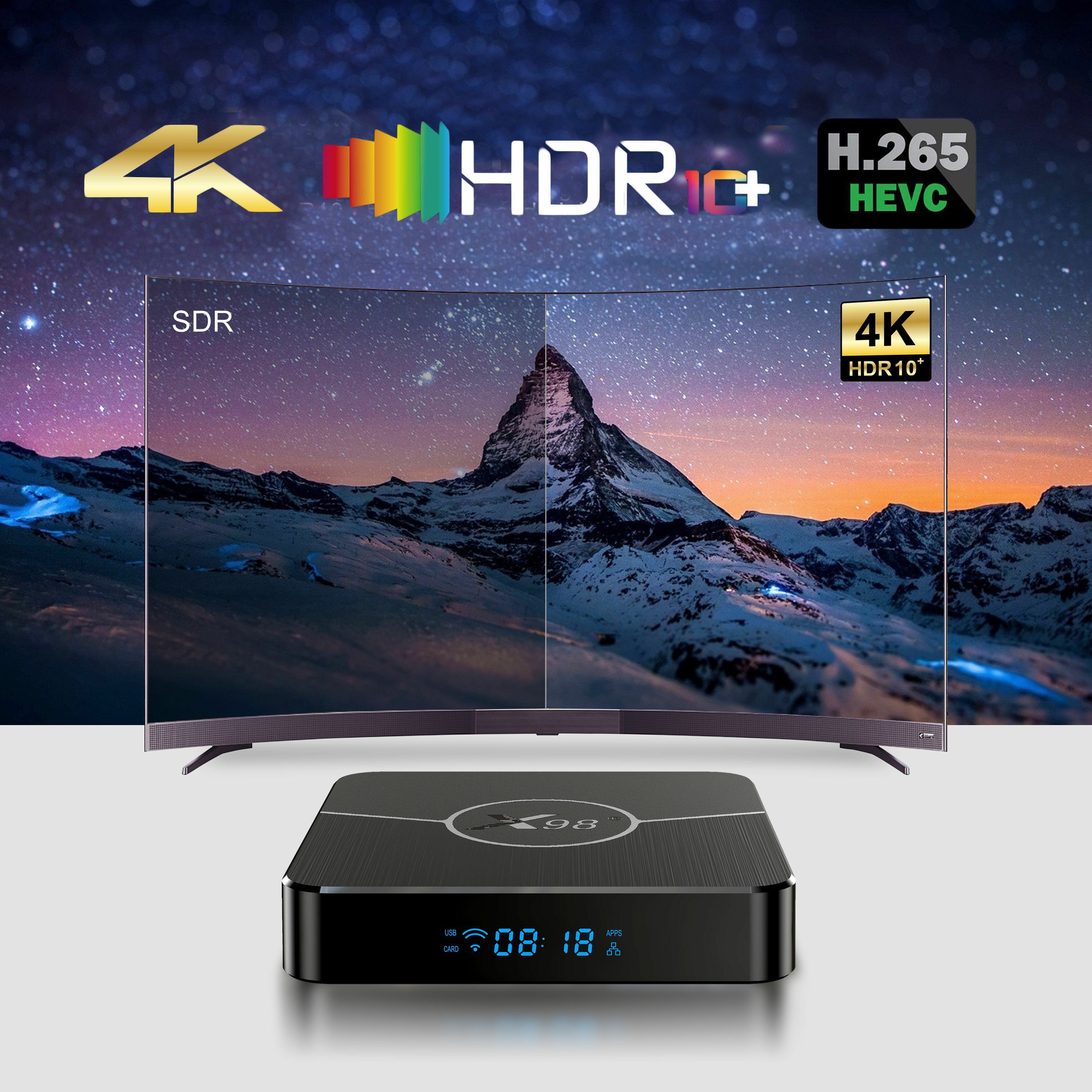 New Arrivals X98 Plus IP TV Box Android 11 Dual Band WIFI 2.4G 5G 100LAN 4K H.265 smart OTT TV Box 4GB 32GB Free Show