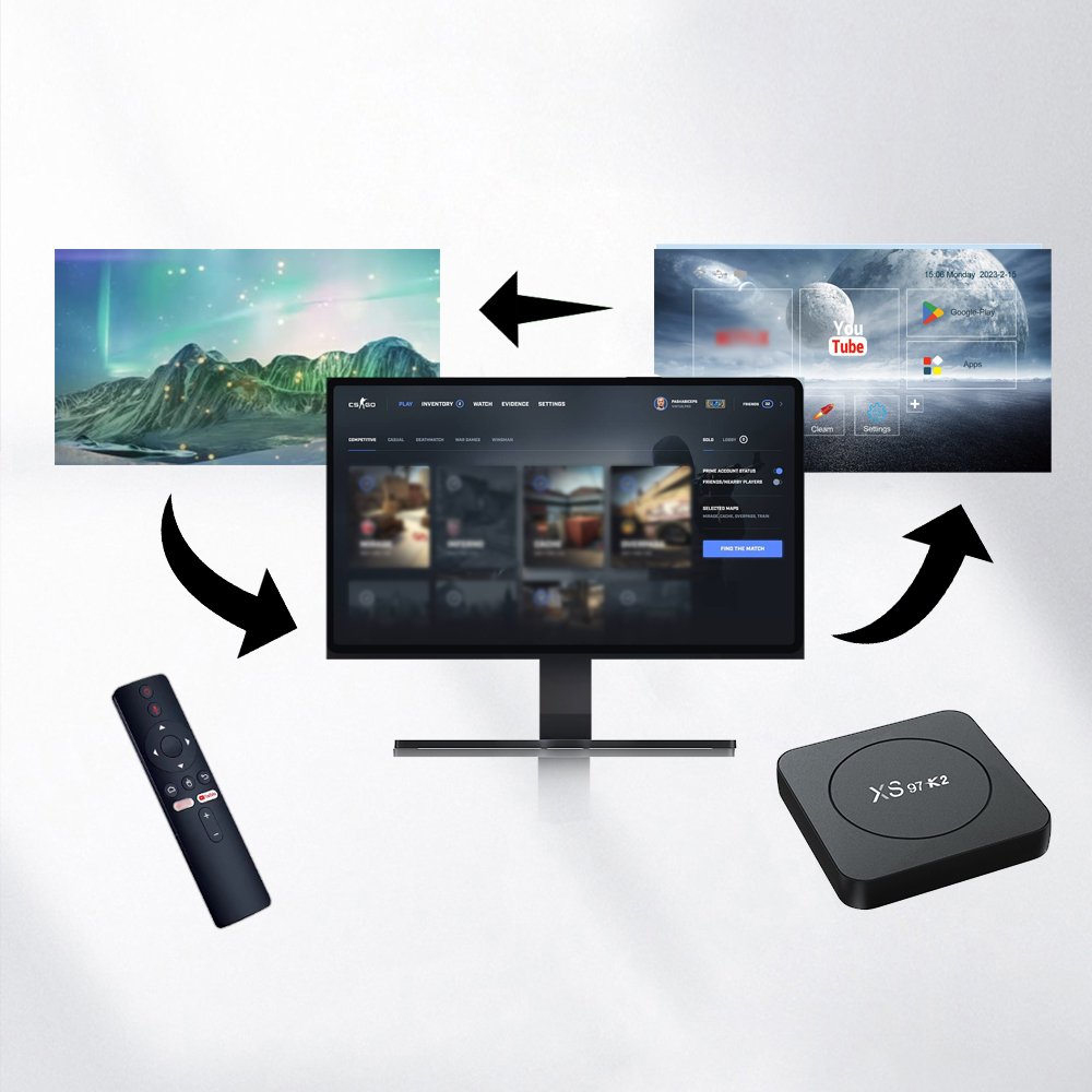 set-top box Factory xs97 k2 bt ott tvbox 4 Core 64bit allwinner h313 2+8GB android 10 4k tv box