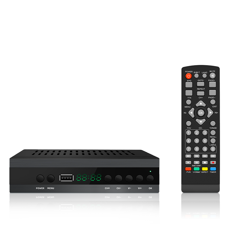 Factory of European market DVB-T2 H.265 digital set top box DVB-T2 TV tuner 10bit HE.VC H265 decoder free oem