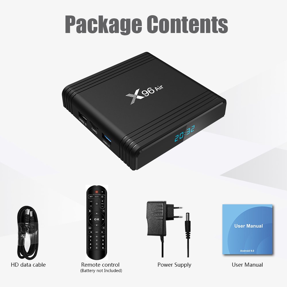 New Arrival X96 Air Amlogic S905X3 quad core 4GB 64GB 2.4G/5G dual wifi Android 9.0 tv Set Top Box X96 Air