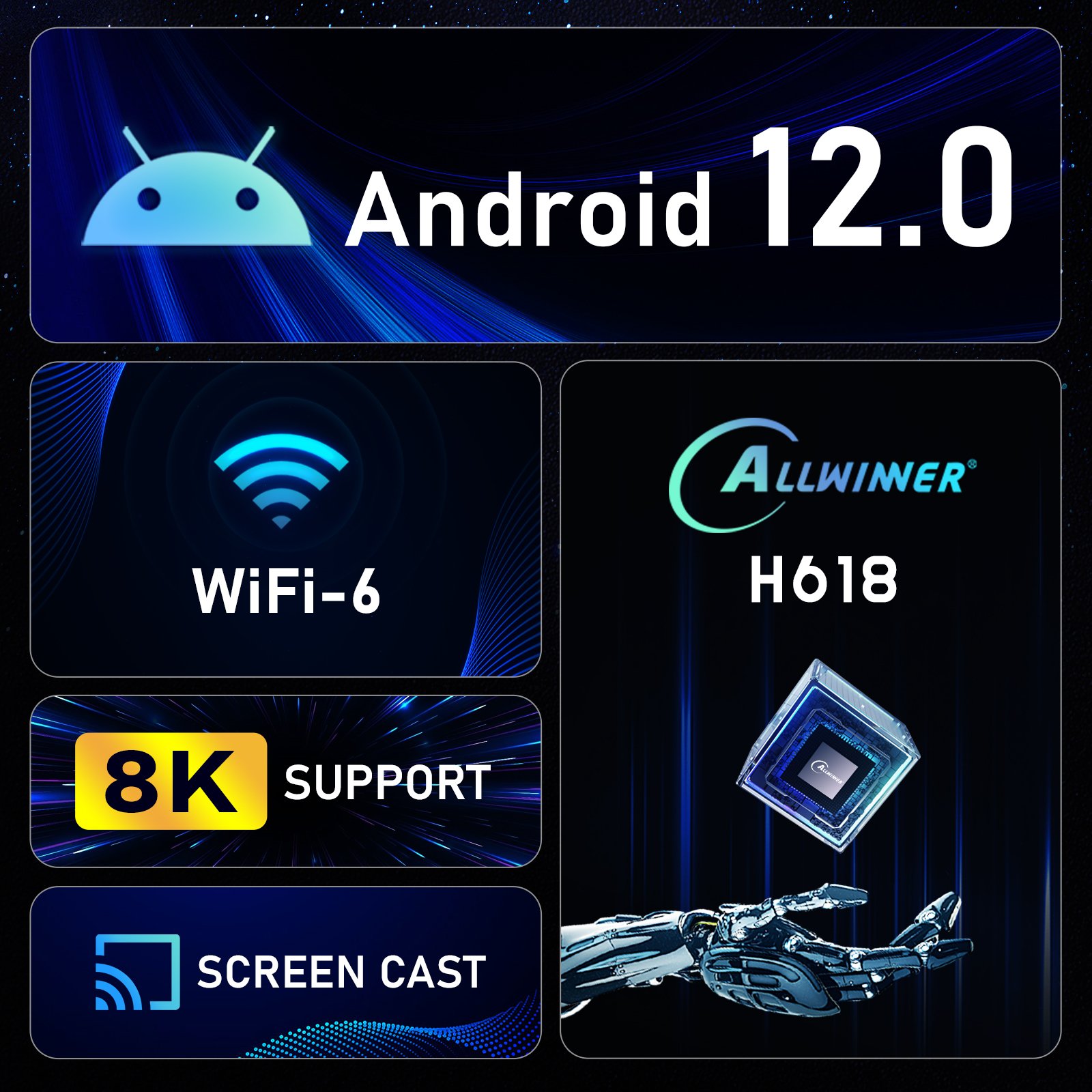 2023 factory direct NEWST Smart Android 12.0 H96 MAX M6 tv box support 8k WIFI 6 allwinner H618 with 2.4G voice remote control