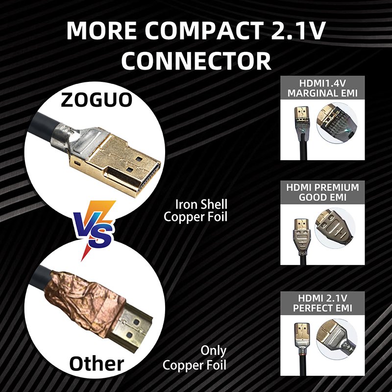 Ultra-Speed HDMI 2.1V Cable 8K 60Hz 120Hz Male-Male Nylon Braided for Audio Video Projector HDMI2.1 Version 2