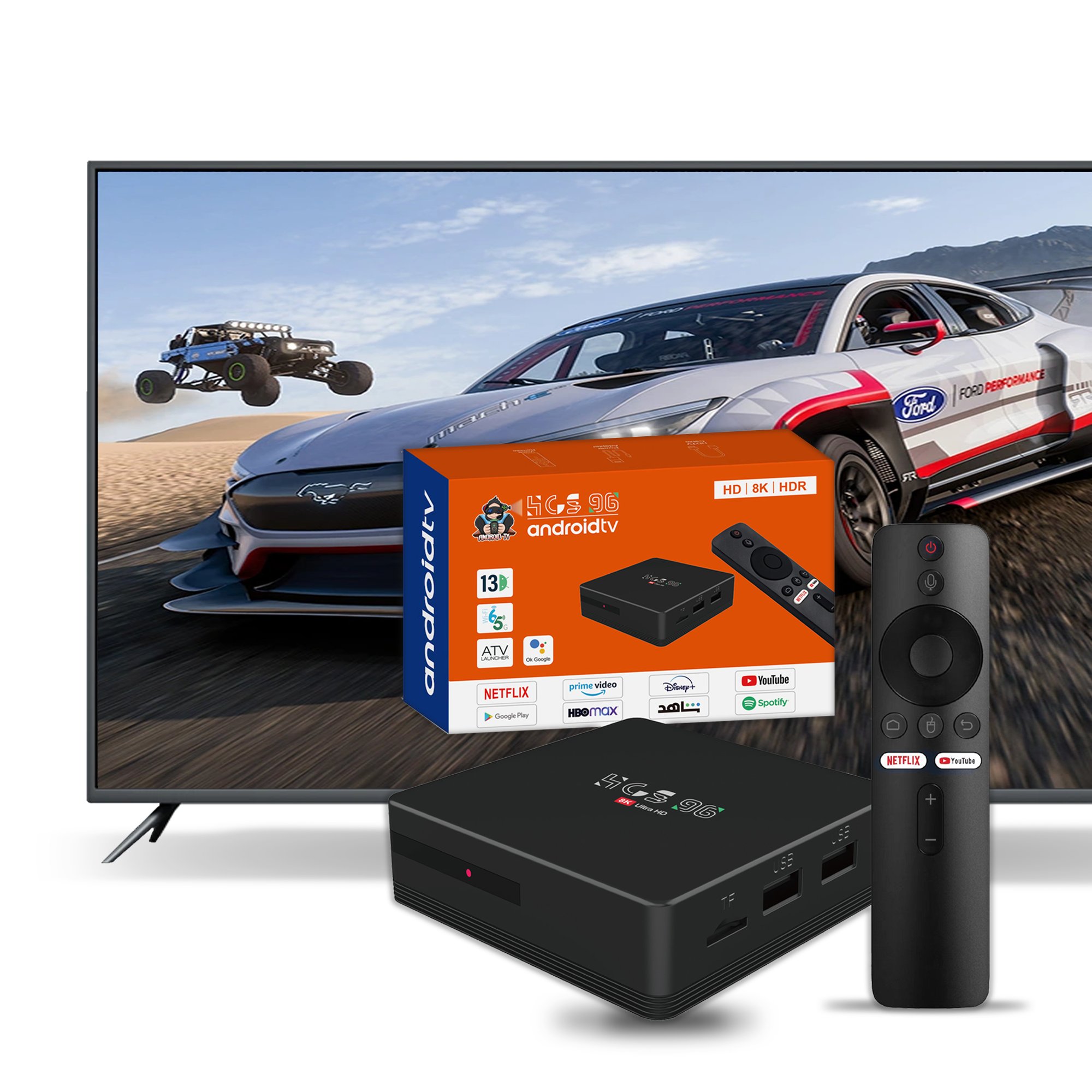 ZOKU 2024 HCS96 cheapest set-top box manufacture Android 12 Wi-Fi 2.4G+5.8 Allwinner H313 6g 64g Bluetooth voice control TV box
