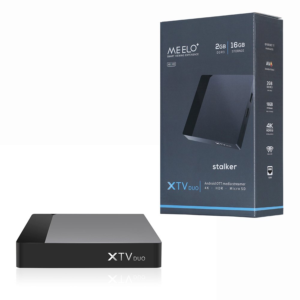 Best Stalker IPTV BOX MEELO XTV DUO 2GB RM 16GB ROM Android 11 Amlogis S905W2 dual WIFI streaming IP TV smart tv player US Euro