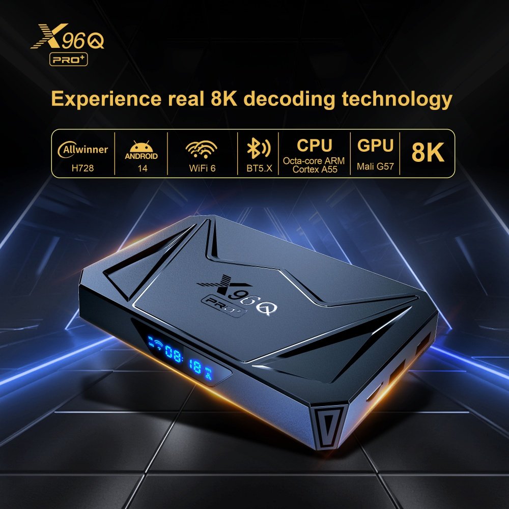 Factory wholesale X96QPRO set-top box Allwinner H728Octa Core Best 8K USB3.0 4+32GB5G WiFi Smart Android 14.0 google TV Box