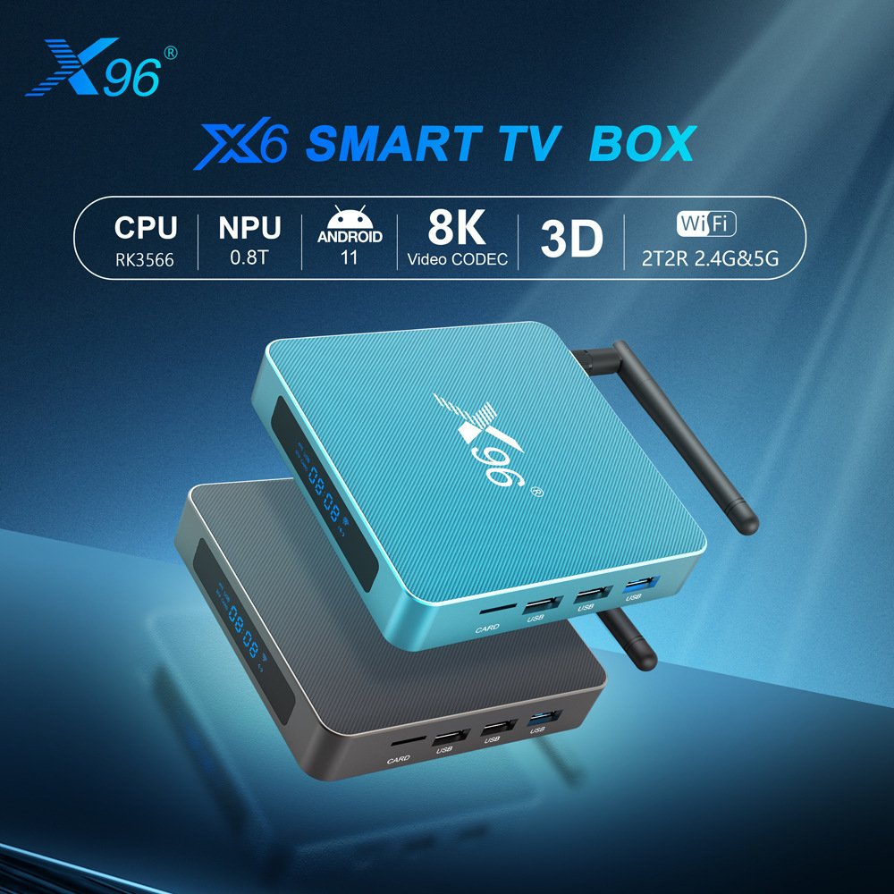 X96 X6 Android 11 network set-top box RK3566 5GWiFi Bluetooth 8K HD tv box TV box