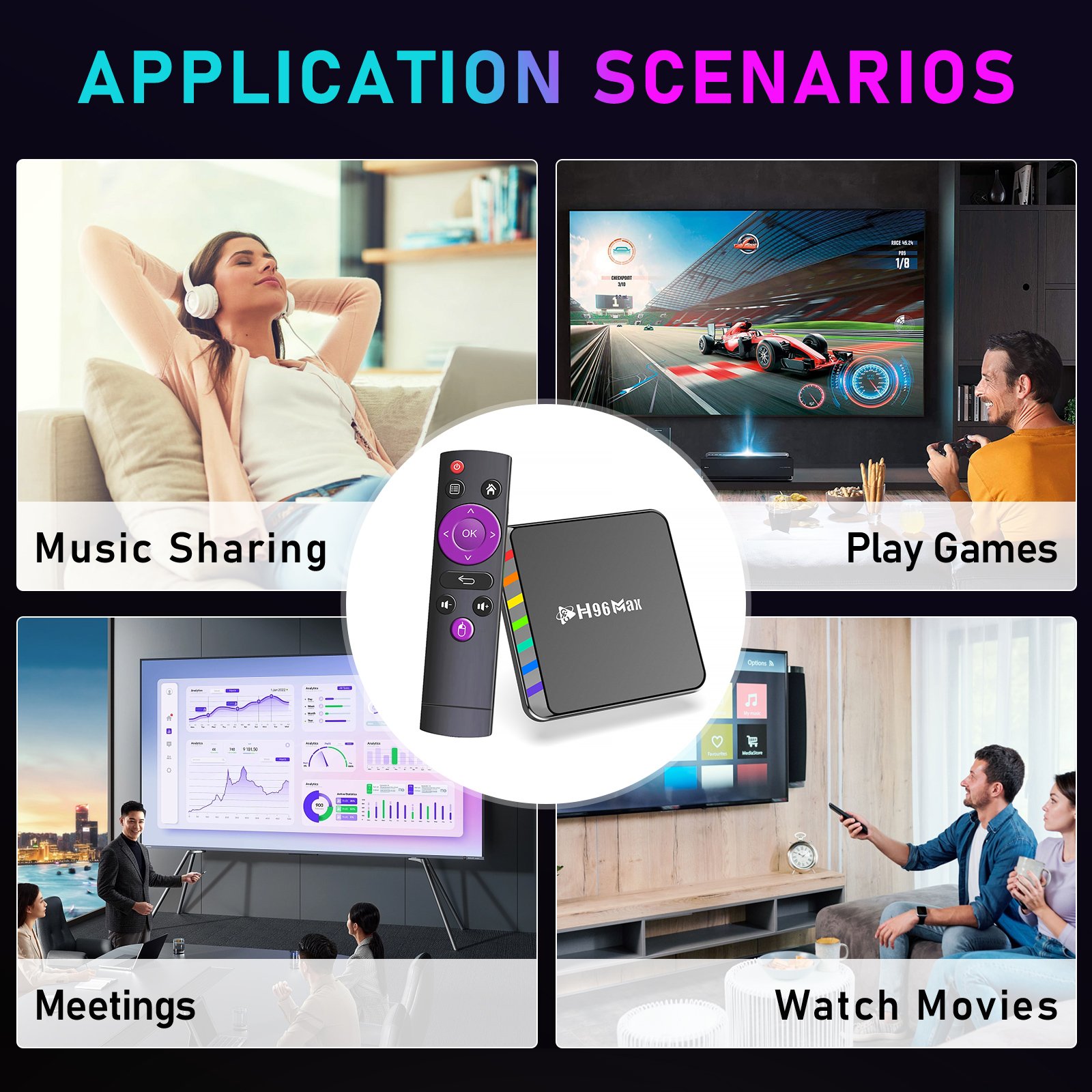 Factory Fast Deliverytv Box H96Max W2 Amlogic S905W2 Set Top Box BT5.0 Smart Tv Box Support STB H96MAX