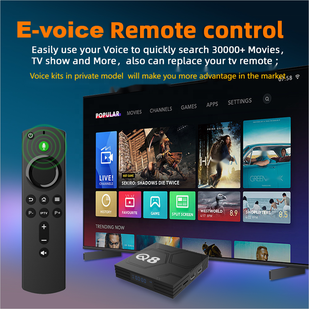 4K Allwinner H618 5G Wifi Streaming Smart TV Box IP-TV Voice Remote Control Type-C New Q8 Android 12 OTT Set-top Box Free Test