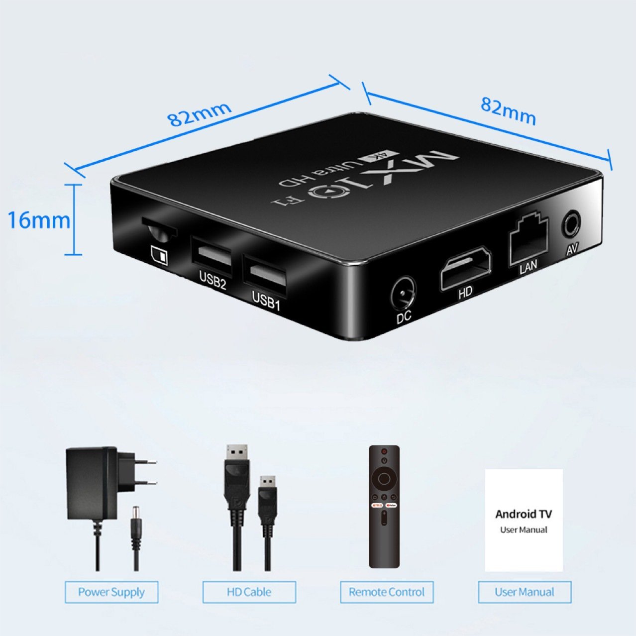 2024 New High Definition Video Box MX10-F1 Android 13 System H313 Chip TV Set Top Box