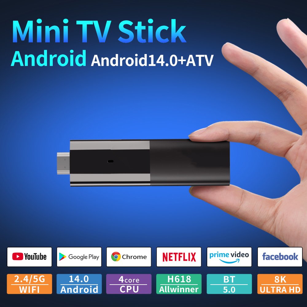 P98 all-round H618 network player 4K high definition USB Streaming TV Stick 4k M98 Y10 Smart tv box 4k android 14 tv stick