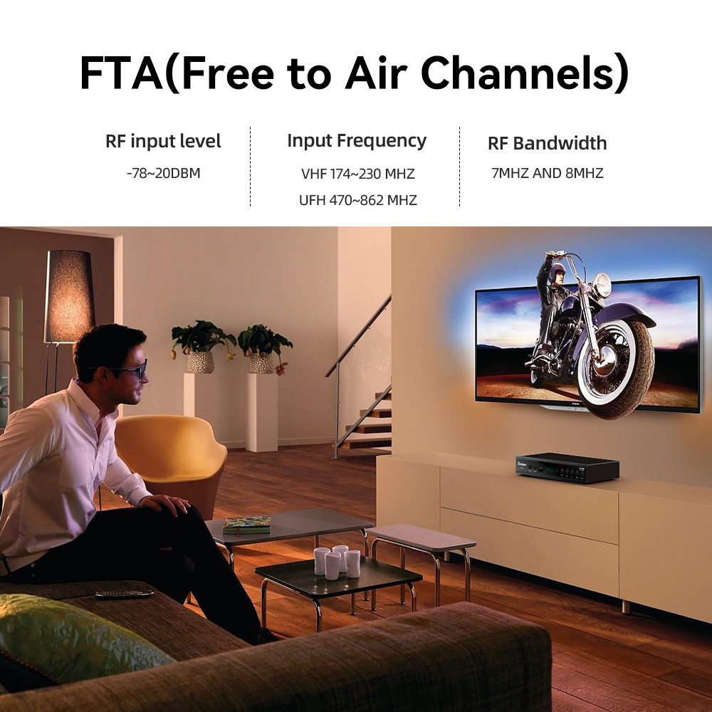 Factory Customized DVB-T2 Terrestrial Digital Receiver H264 TV Receive WIFI MPEG4 Set Top Box