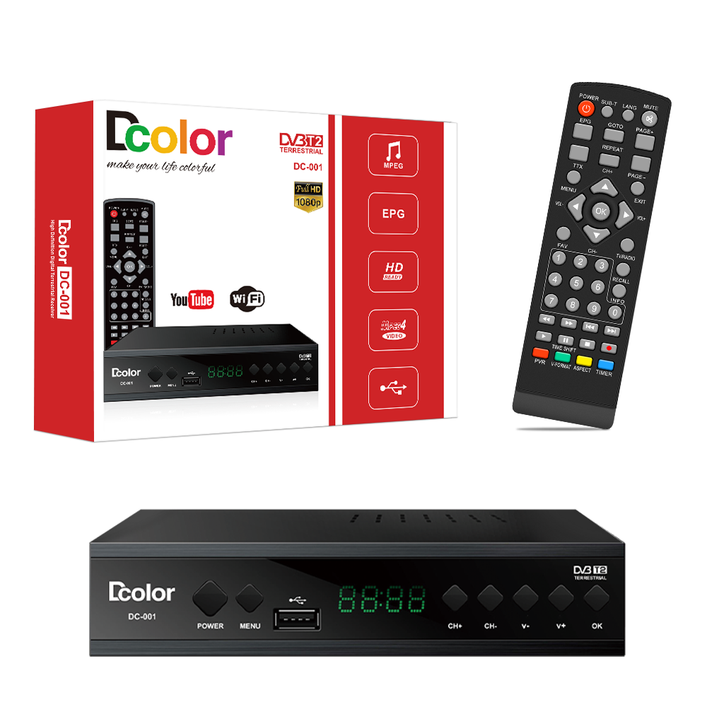 Factory Customized DVB-T2 Terrestrial Digital Receiver H264 TV Receive WIFI MPEG4 Set Top Box