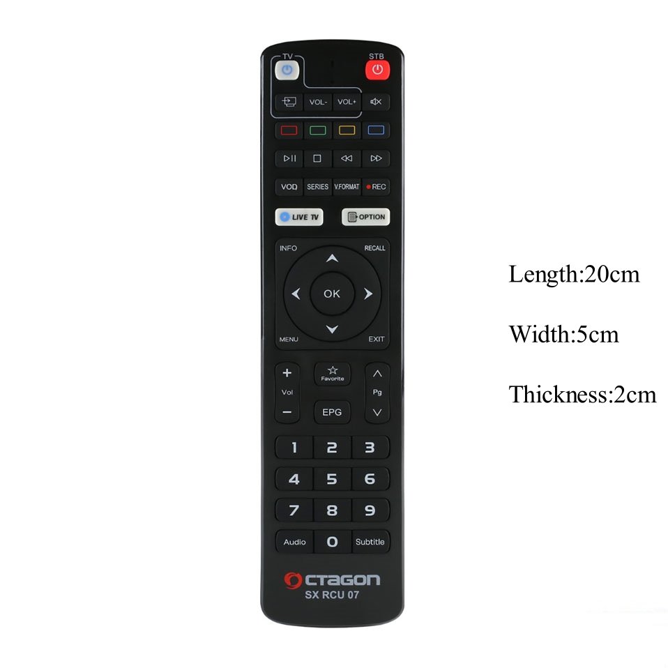 New Replacement Octagon SX RCU 07 Remote Control (New Model) for SX887, SX888, SX889, SX988, SFX6008, IP HD, IP8 4K Set Top Box