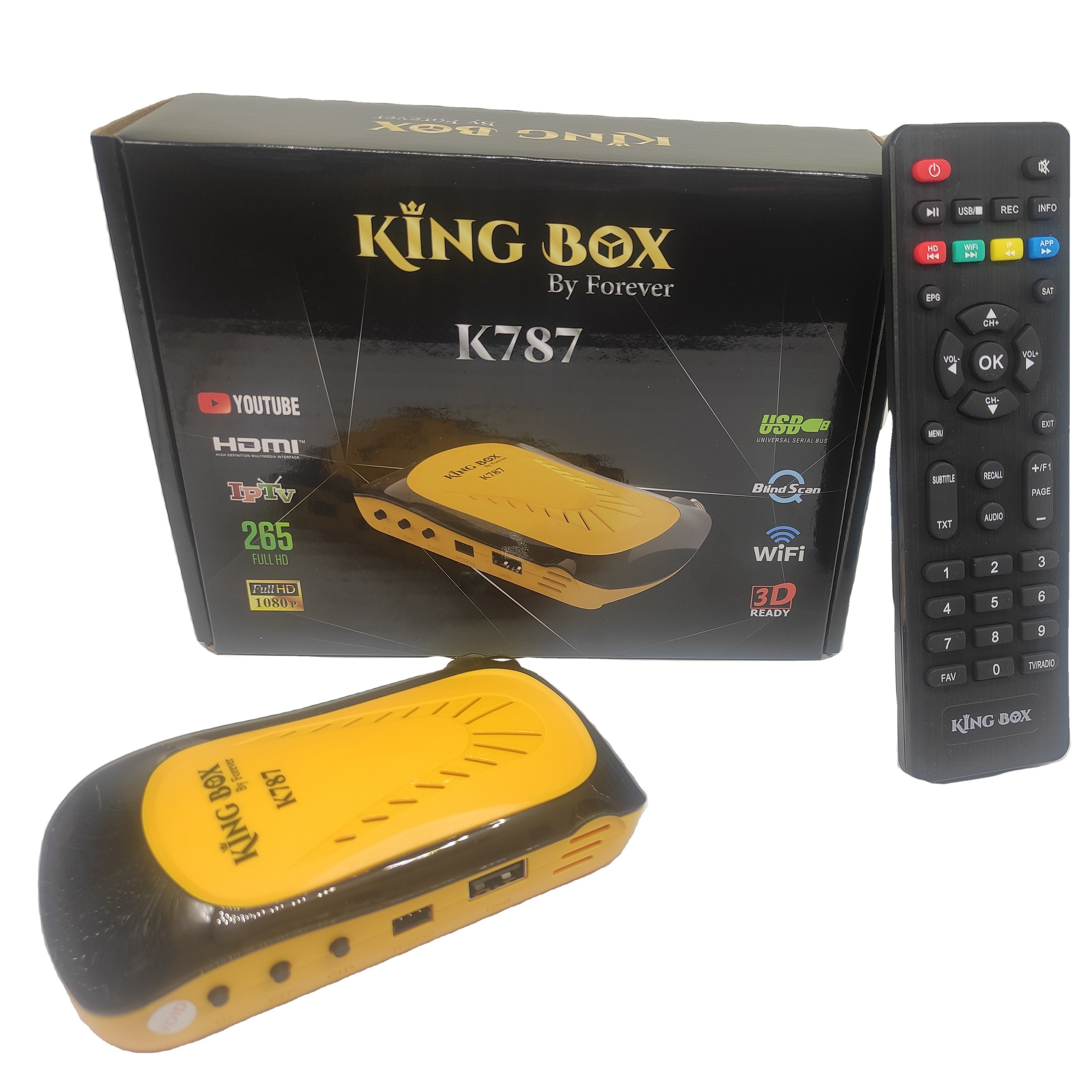 New Satellite Receiver HD DVB-S2 King box with 12 months forever iks and Apollo Channels FTA Satellite TV Receiver Set Top Box