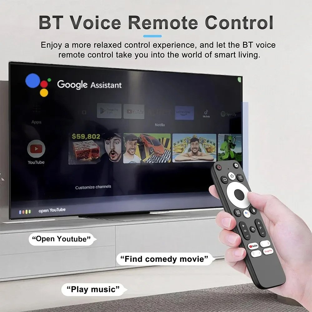 2024 set top TV box XXX stick dongle Smart HD network player tv stick 5GWIFI dual band and voice remote control