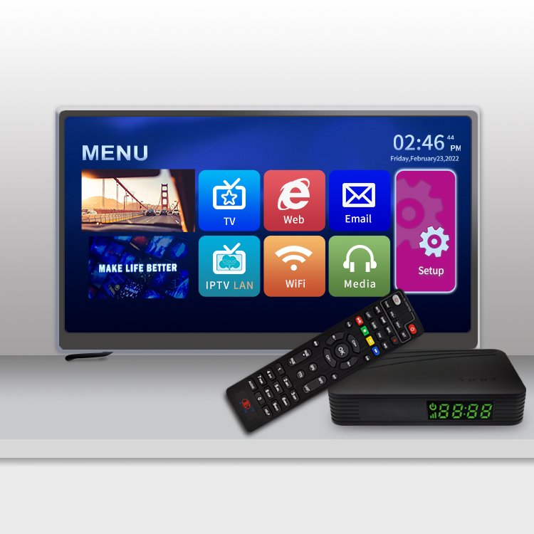 Shenzhen factory STB Set top box HD DVB C BOX MPEG-4 Ecos with Nationalchip design setup box tv