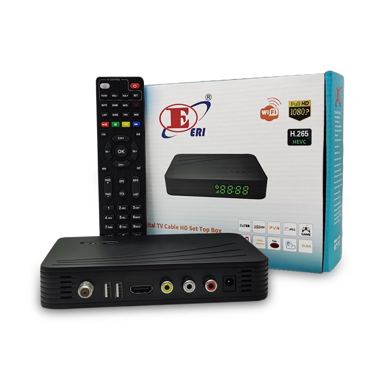 Shenzhen factory STB Set top box HD DVB C BOX MPEG-4 Ecos with Nationalchip design setup box tv