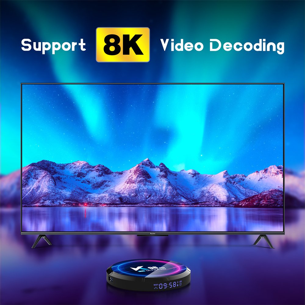 K98Plus Android 13 Media Player Support 8K Video Decoding HD10 RK3528 Quad-Core Dual WiFi BT 5.0 2/4GB 16/32GB/64GB Set Top Box