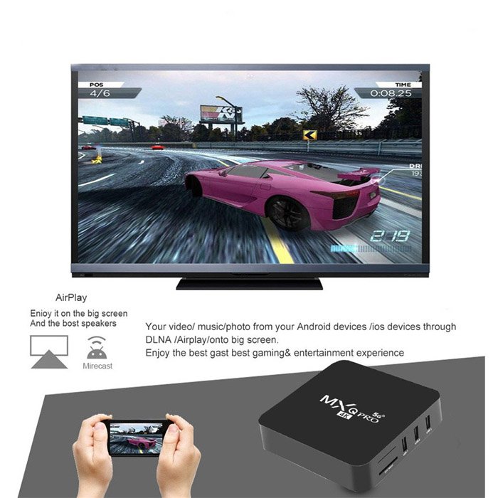 Smart TV Box Android Amlogic S905w Allwinner 2GB 16GB 2.4G 5G WIFI Google Android TV Box Media Player MXQPRO Set top box