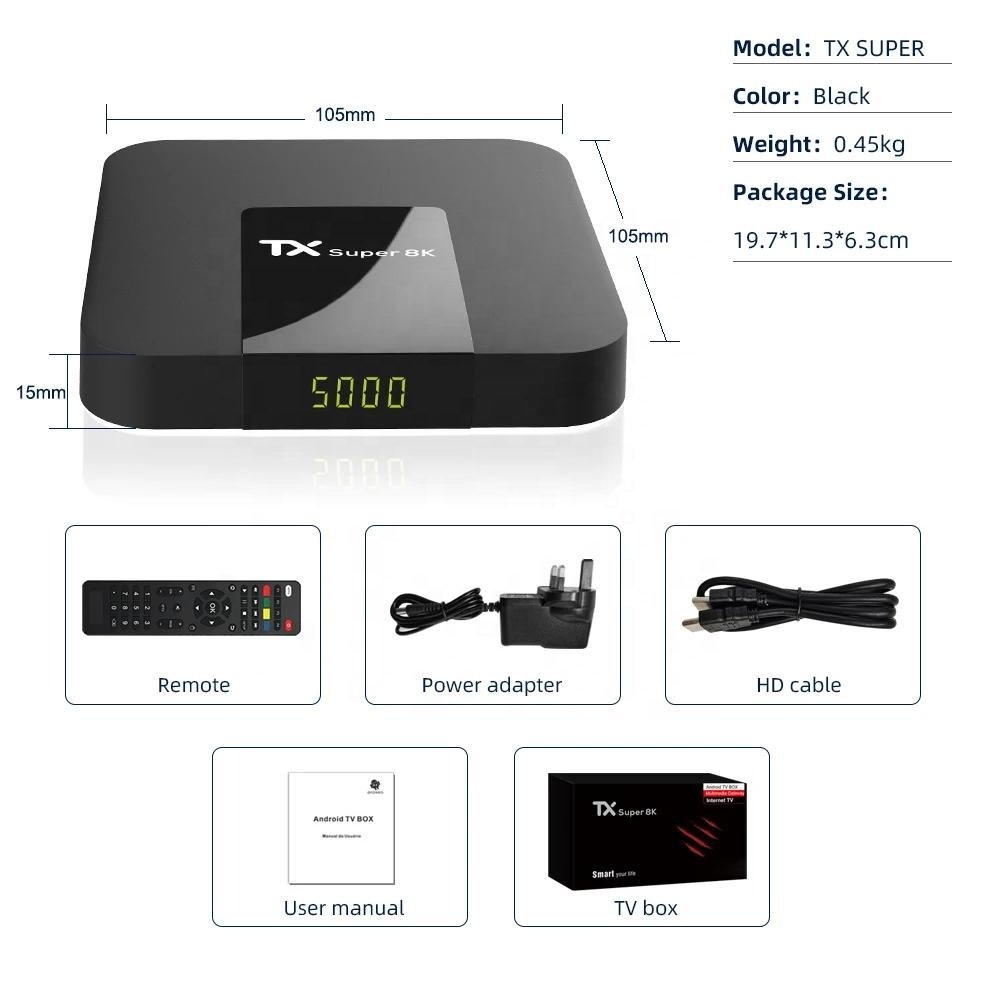 Factory 4k Smart TV BOX Android Iptv Multi-language Media Player Internet Set-top Box US EU UK AU plug adapter Free Test