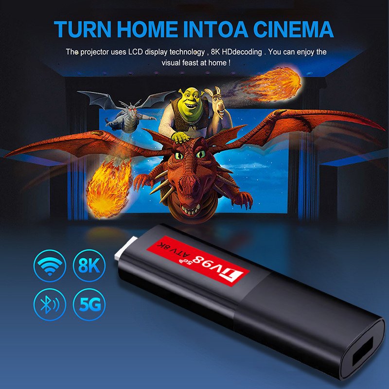 Best Selling TV98 ATV 8K TV Stick Allwinner H618 set-top box 2GB 16GB 2.4G/5G WIFI ATV Android 14 BT5.0 Media Player TV Stick