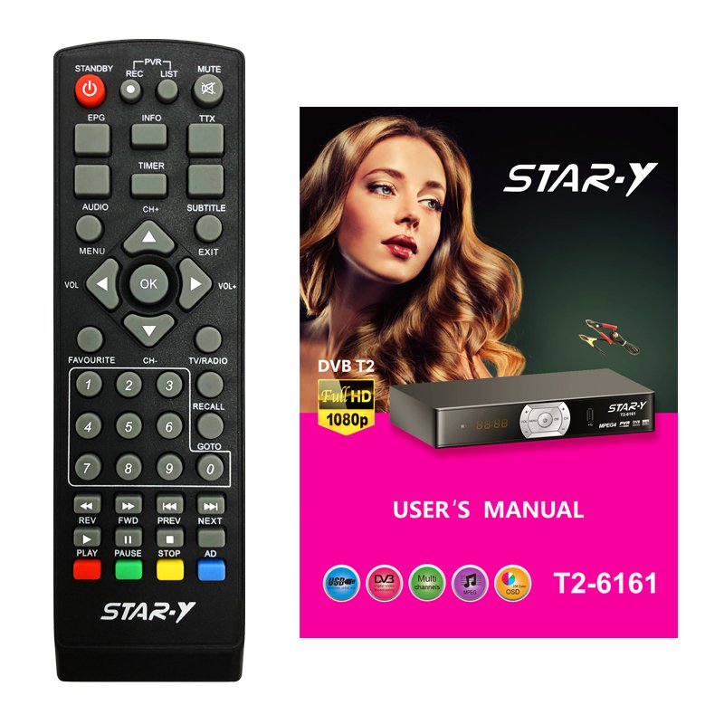 STAR-Y T2-6161 High Quality TV Decoder Digital DVB T2 Set Top Box