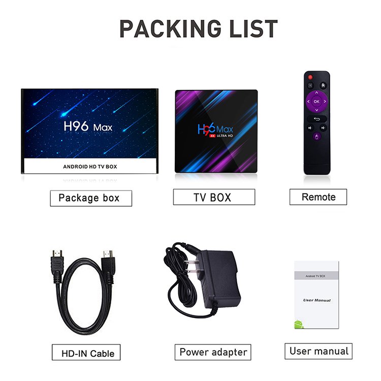 H96 MAX 3318 TV Box Android 10.0 Rockchip RK 3318 RAM 2GB ROM 16GB 4K Set Top Box BT4.0