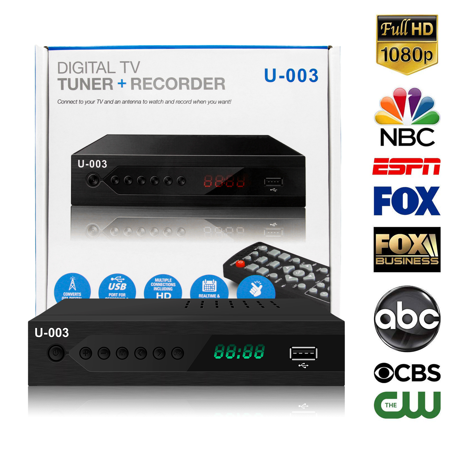 JUNUO MSTAR 7802 Streaming Set Top Box HD 1080P USA Free OEM and ODM Free to Air Channels Samples Available ATSC TV Decoder