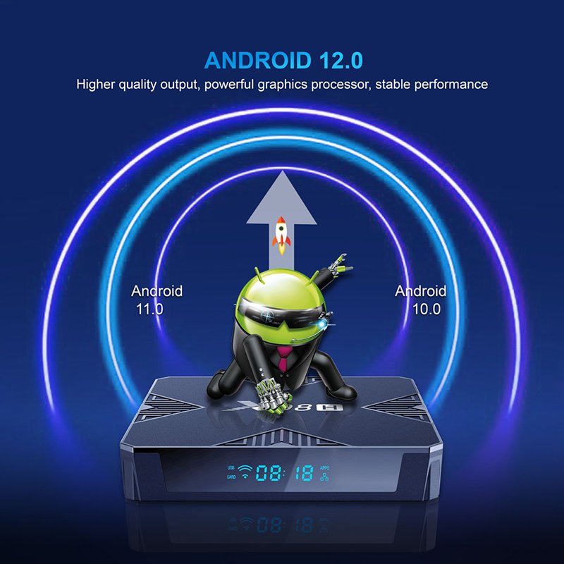 X98H Android 12 Smart Tv Box Wifi6 5G Wifi BT5.0 4K Media Player Allwinner H618 Quad Core 2GB 4GB ROM 16GB 32GB FREE CE Support