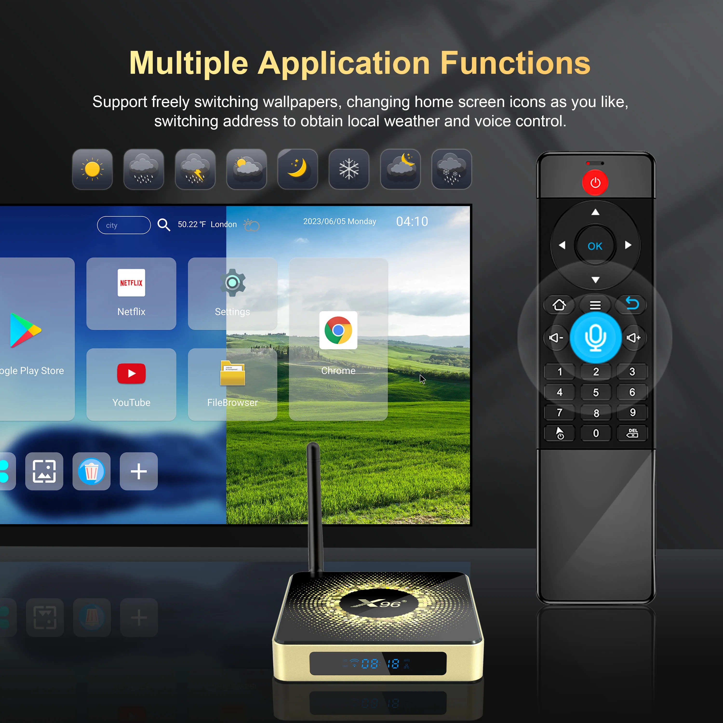 TV Box X96 X10 8K Android 11 TV Box X96X10 Amlogic S928X Five Core DDR4 64GB TV Box 8GB Ram