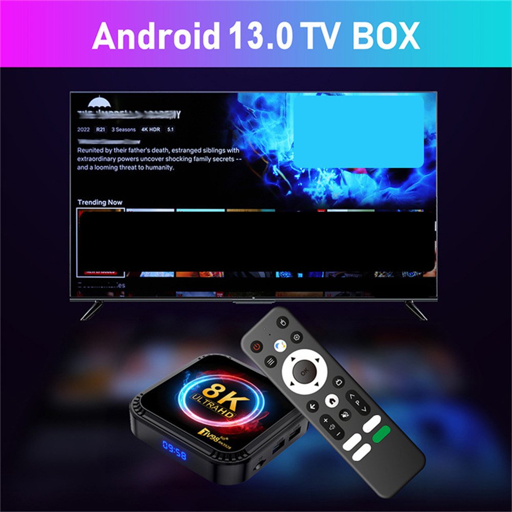 TV98 Smart TV Stick Android 13 TV Box 8K Video 2G/4G 16G/32G/64G BT4.0 2.4G 5G Dual WiFi Voice Remote Media Player Set Top Box