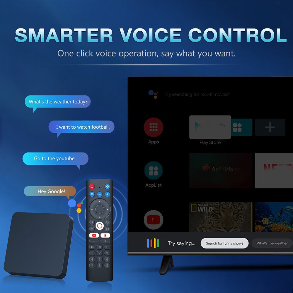 iATV M5 Smart TV Box Android 10 Allwinner H313 2GB 16GB Support Google Voice Dual 2GB 16GB Wifi BT 4K AndroidTV Set Top Box OTT