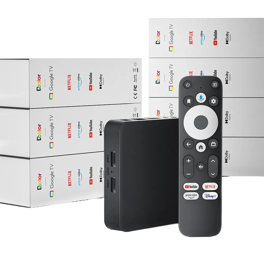 Dcolor Newest GD2 4k android tv box Amlogic S905Y4 2GB DDR4 32GB EMMC Set Top Box Google certified tv box