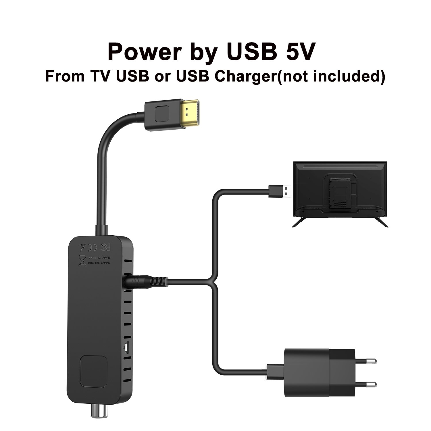 Made in China Dvb-T2 FTA Set Top Box Digital TV Tuner For Europe TV Decoder DVB-T2 H265 TV Stick