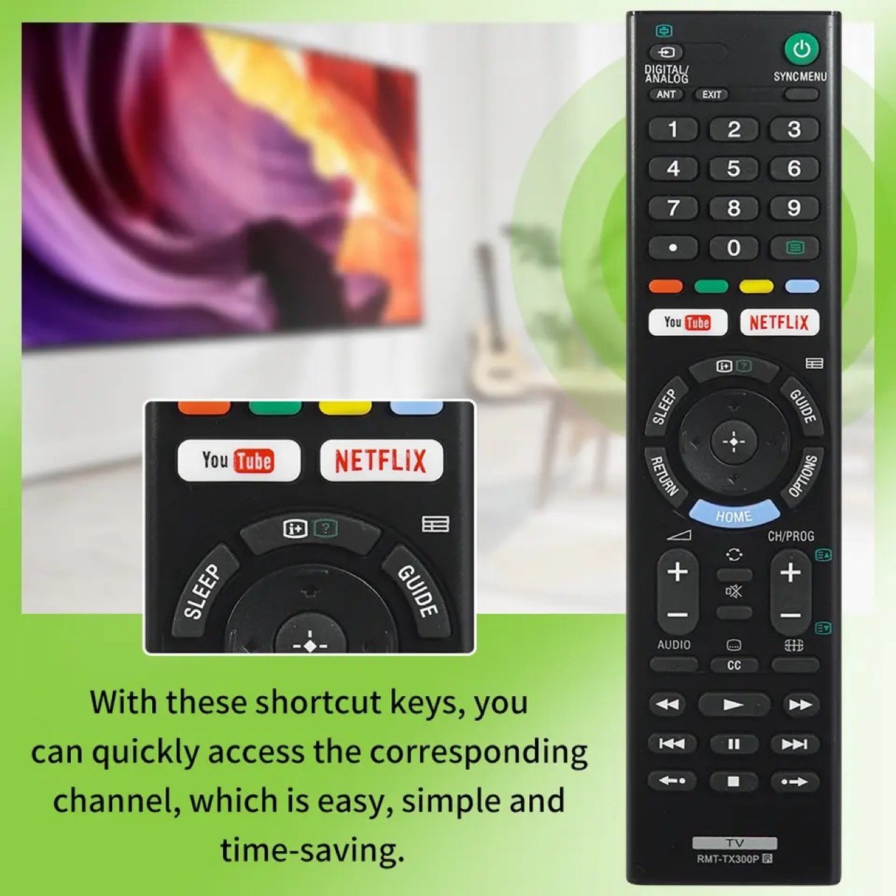 For Sony LCD TV remote control RMT-TX300P RMT-TX300E RMT-TX300U universal remote control