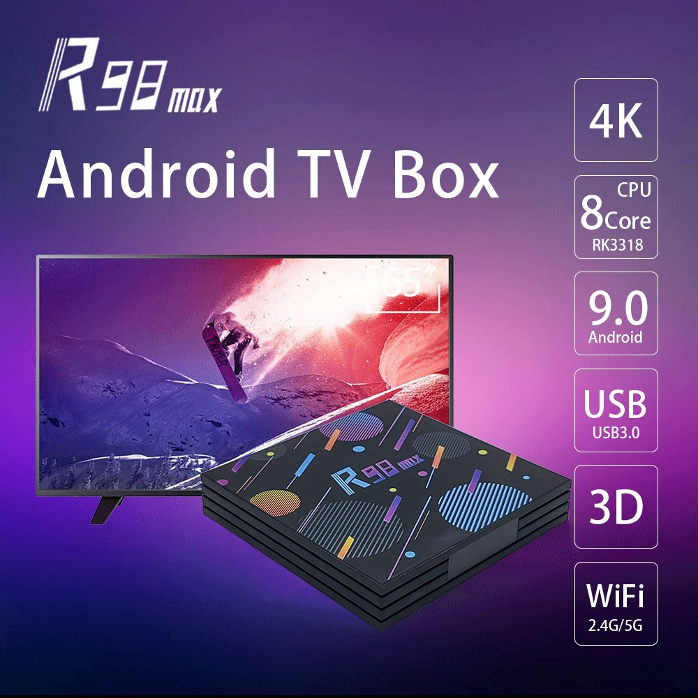 2024 New style at low price Set top box R98 MAX WIFI2.4G/5G support BT4.0 smart subscription android 9 full 4K hd set top box