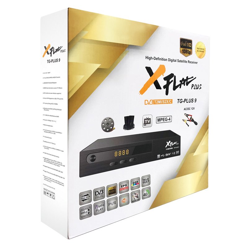 XFLAT PLUS TG-PLUS9 NEW DVB-T2+C combo satellite tv receiver sks set top box mpeg4 android digital satellite receiver decoder