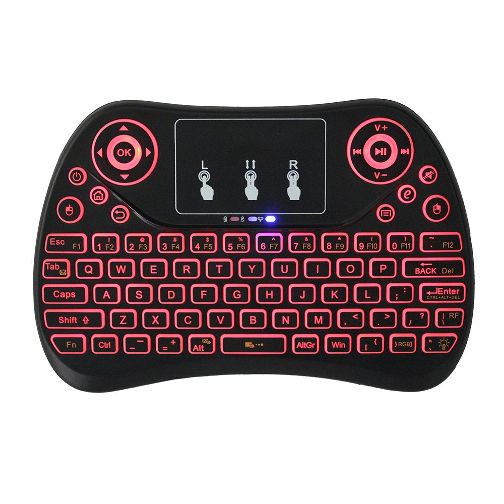 Mini Wireless 7-Color Backlit Keyboard with Touchpad 2.4G Remote Control for PC Android TV Box