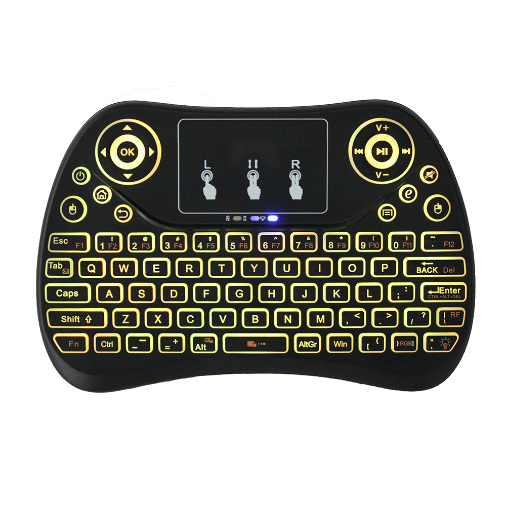 Mini Wireless 7-Color Backlit Keyboard with Touchpad 2.4G Remote Control for PC Android TV Box