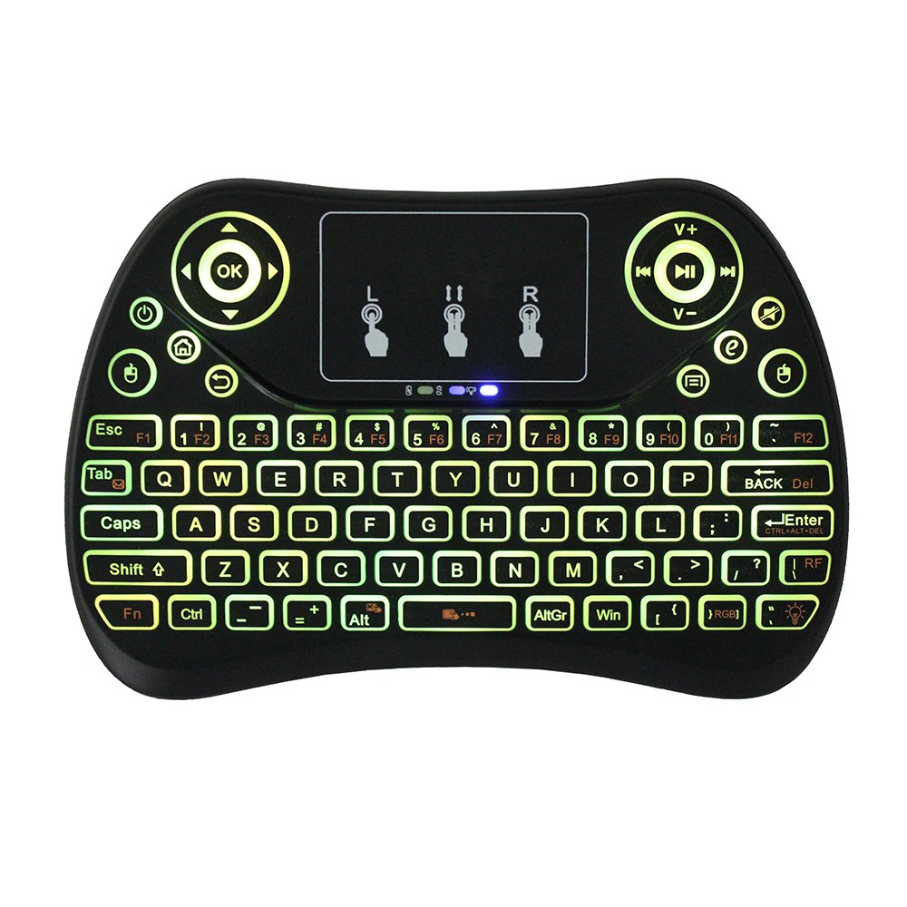 Mini Wireless 7-Color Backlit Keyboard with Touchpad 2.4G Remote Control for PC Android TV Box