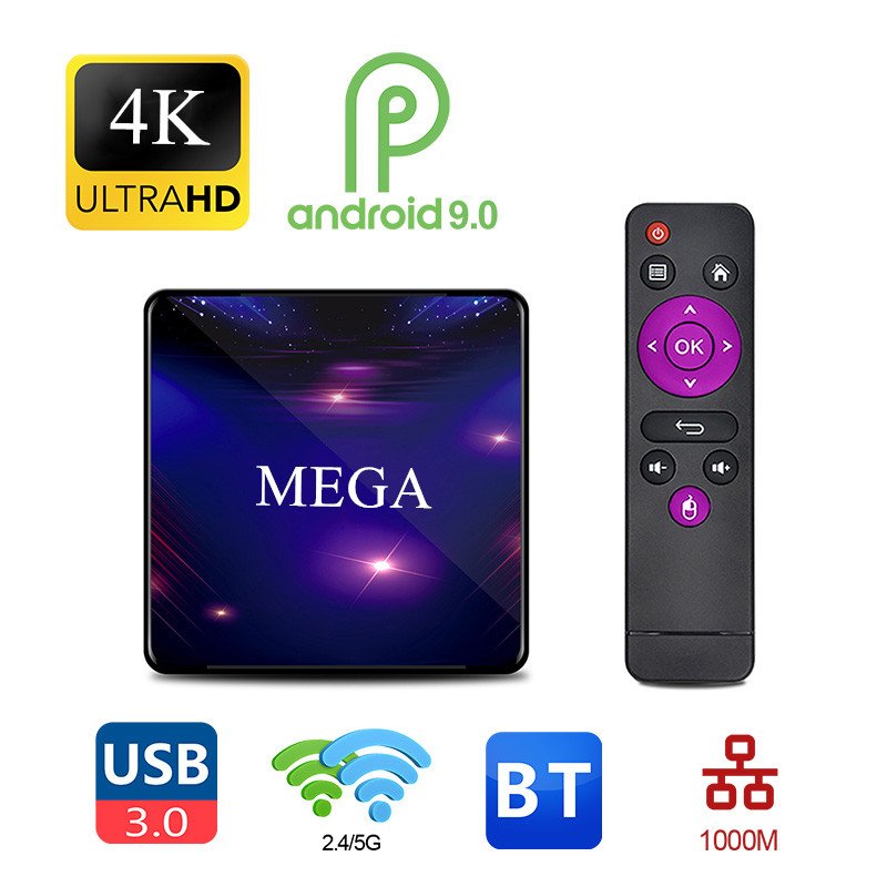 New Leadcool Android 9.0 Mega Set Top Box 4K UHD Screen Amlogic S905X3 Smart TV Box 2.4G 5G WIFI