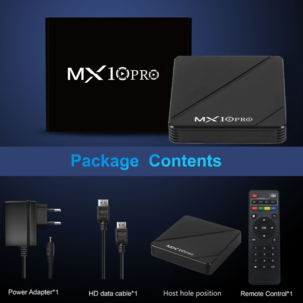 MX10 Pro All Set top box 4GB/64GB Android 9.0 6K Smart Network Player TV BOX