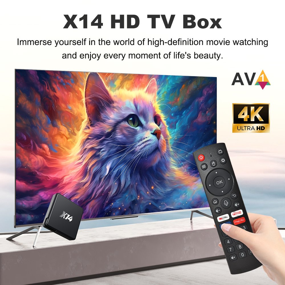 Wholesale Custom X14 Set-top box Allwinner H313 BT5.1 Dual WIFI Ultra HD 4K 6K Smart Android TV Box